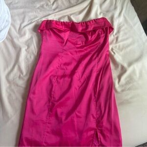 Hello Molly Vibrant Pink Strapless Dress